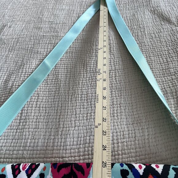 Vera Bradley Messenger Bag Womens Aqua Ikat Crossbody Shoulder Purse Geometric - Picture 16 of 16